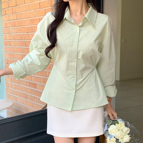 (소장가치up/10등신비율/미친색감♥) 필린 루즈핏 허리 버튼 파스텔 셔츠