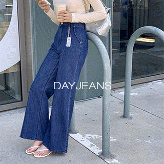 (쿨데님/롱다리핏) Day Jeans No.52 데이진 절개 세미와이드 데님 팬츠