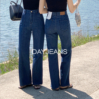(쿨데님/롱다리핏) Day Jeans No.52 데이진 썸머 절개 세미와이드 데님 팬츠