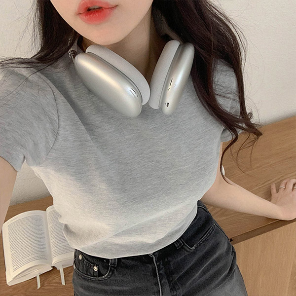 (쫀쫀텐션/보송복숭아터치) 크리미 베이직 반팔 티셔츠