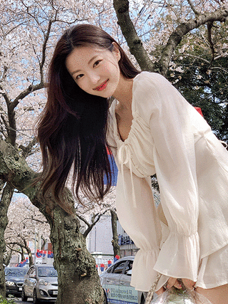 (세트템♥) 로랑 쉬폰 리본 블라우스 밴딩 치마바지 세트