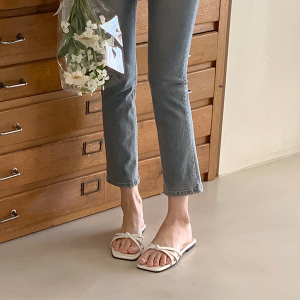 리쥬 리본 뮬 샌들 슬리퍼