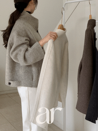 [울함유] (실물1위/목짧아도예쁜핏/프리미엄울소재) 엘레나 핸드메이드 하이넥 울 숏 코트