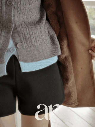 [울함유] (도톰울/체형보완/활용도만점) 르젠 베이직 하이웨스트 세미 A라인 울 하프 팬츠