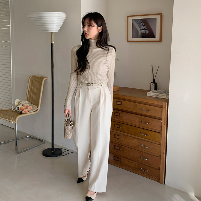(따뜻기모/브랜드퀄리티♥) 베르가모 기모 투핀턱 와이드 슬랙스 팬츠