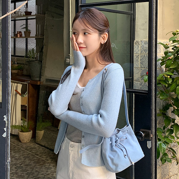 (색감예쁜♥/간절기니트가디건/세련함up) 벤느 스탠다드 세미 크롭 골지 베이직 가디건