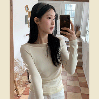(레이어드한듯/핏보장) 피엘 보트넥 소프트 모달 티셔츠