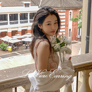 라비에르 큐빅 원터치 링 귀걸이