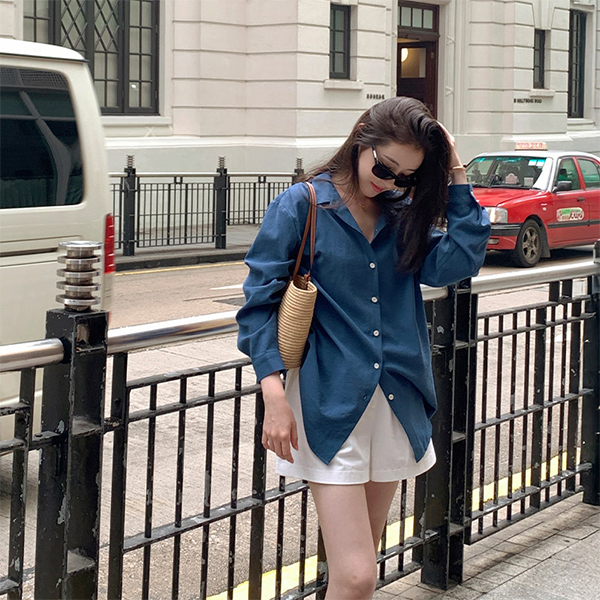 (MADE/셔츠전문공장제작/기능성원단) 마요르카 루즈핏 카라 셔츠 남방