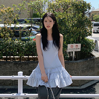 (단독&레이어드/가볍고시원한*.*) 쥬엘 프릴 캉캉 뷔스티에 미니 원피스