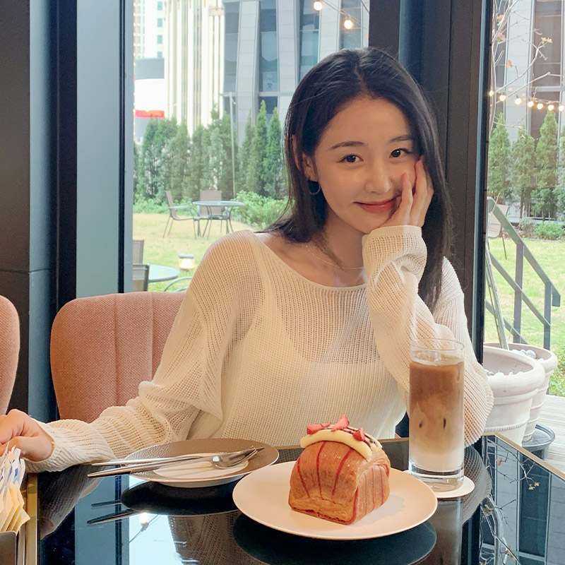 ノースリーブ ルーズフィット シースルー ニット セット | 韓国