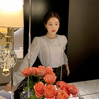 (타이or허리벨트가능/여리핏/격식룩) 모에누 링클 스트랩 세트 페플럼 블라우스