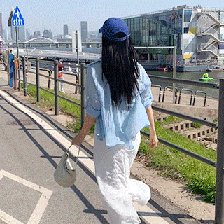 (라이트핏/시스루무드) 라니아 루즈핏 롤업 긴팔 셔츠