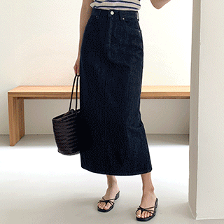 (논페이드생지원단/하체콤플렉스해결/휘뚤마뚤템) 페이온 H라인 하이웨스트 논페이드 생지 슬릿 롱 스커트