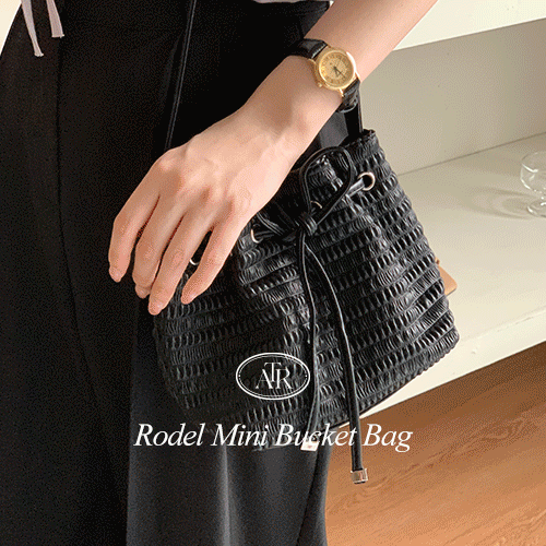 (내부지퍼+오픈포켓/끈조절) 로델 복조리 크로스 숄더 미니 버킷백