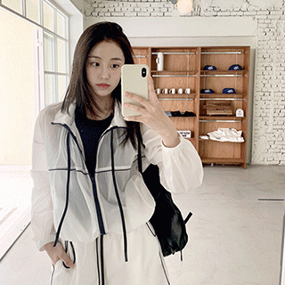 (바지안감/세트템/장마룩) 벨리온 바람막이 스트링 집업 밴딩 팬츠 세트