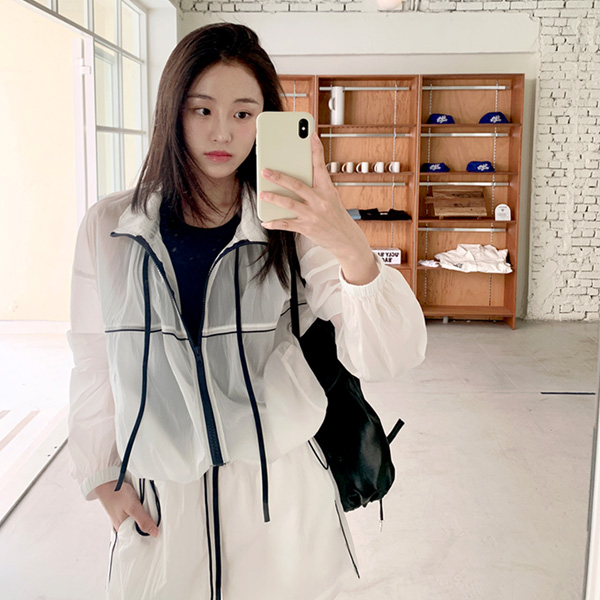 (바지안감/세트템/장마룩) 벨리온 바람막이 스트링 집업 밴딩 팬츠 세트