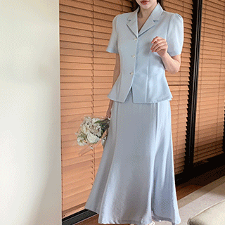 (데이트/하객룩/고급미♥) 엘리스 린넨 링클 플레어 뒷밴딩 롱 스커트