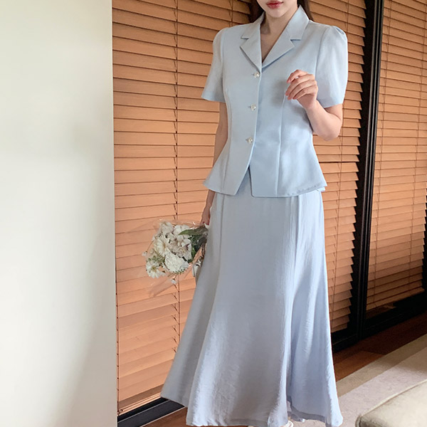 (데이트/하객룩/고급미♥) 엘리스 린넨 링클 플레어 뒷밴딩 롱 스커트