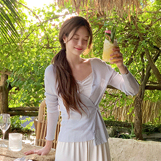 (살안타템/여리핏/투웨이연출) 세리아 브이넥 투웨이 랩 골지 가디건