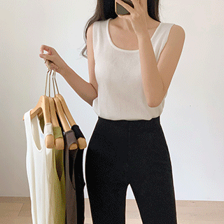 (만능코디템/부유방부각X/랍빠마감) 넨즈 유넥 베이직 니트 슬리브리스