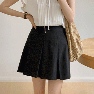 (소재/속바지안감♥) 솔비 A라인 플리츠 코튼 미니 스커트