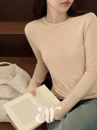 (MADE/쫀쫀탱글♥/10벌사도안아까움) 소피 물결 라운드넥 긴팔티