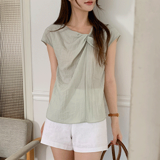 (관리쉬운/출근룩/하객룩) 에니트 꼬임 나시 블라우스