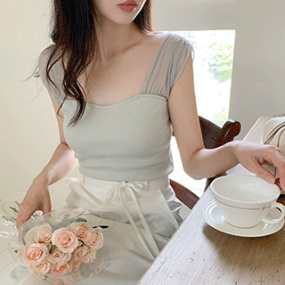 (실루엣보정/부유방커버/여리무드♥) 쥬빌라 쉬폰 골지 나시 블라우스