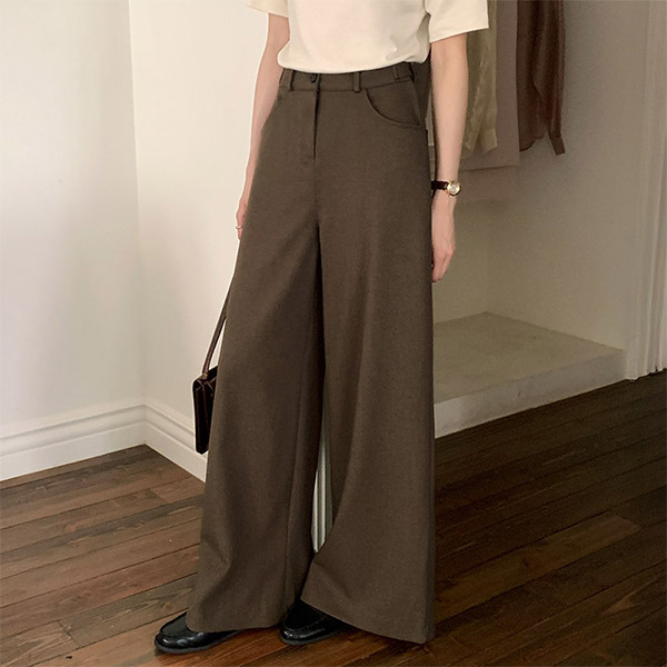 (브랜드맞춤패턴/백화점납품디자인) 마론 비조 와이드 가을 팬츠