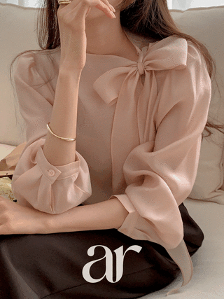[5000장 돌파✨] (긴팔옵션추가/얼굴광채템♥/회의실여신)로이 리본 타이 소매 블라우스