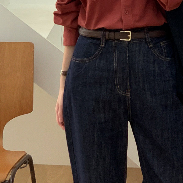 (프리미엄수입코튼/이염ZERO/군살커버핏) 코티드 논페이드 생지 와이드핏 데님 팬츠