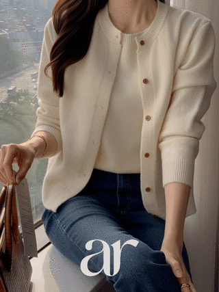 (도톰폭닥/나시&가디건set♥) 시몬 니트 슬리브리스 라운드 가디건 세트