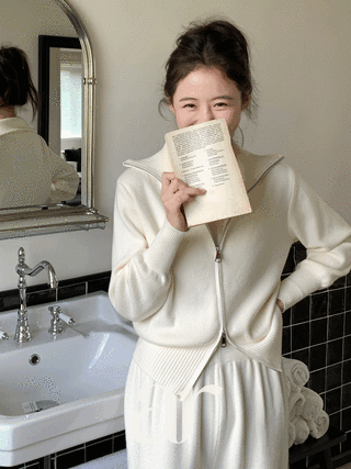 [1000장 돌파✨] (포근보들♥/투피스세트/활용도굿) 데일라 반집업 밴딩 와이드 팬츠 니트 세트