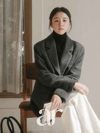 [울함유] (MADE/브랜드무드/매년꺼내입기좋은) 무스 울 헤링본 테일러드 카라 싱글 자켓