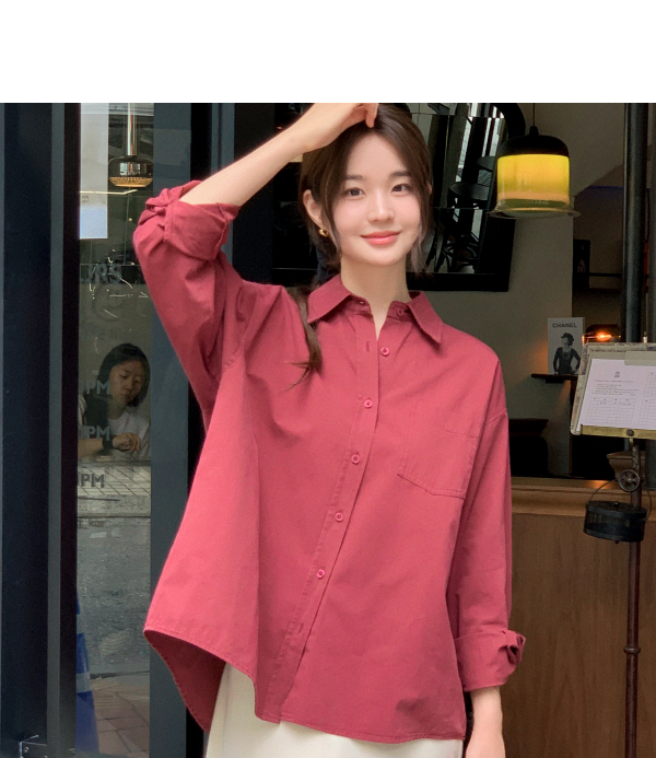 (간절기데일리필수템/낙낙한핏/셔츠&아우터겸용) 누이븐 루즈핏 베이직 셔츠