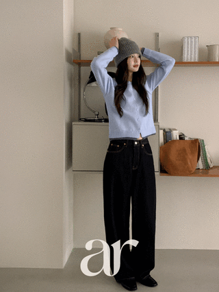 (S~XL/이염ZERO!/군살삭제핏) 로넨 논페이드 생지 와이드 데님 팬츠