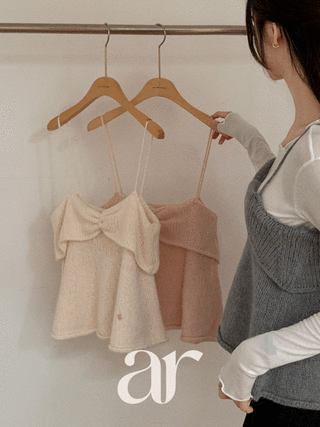 (알파카함유/심쿵레이어드♥) 아로벤 펜던트 트위스트 니트 뷔스티에