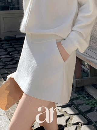 (하객&모임룩추천/허벅지군살커버) 뮤트엘 A라인 밴딩 트위드 미니 스커트