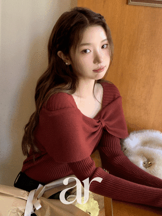 (예쁨한스푼♥) 오엘르 꼬임 투웨이 오프숄더 골지 니트