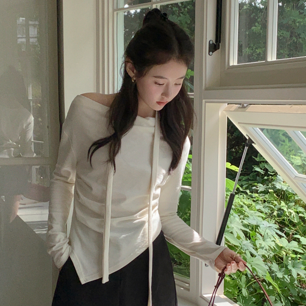 (쫀득보들♥/오늘여신확정) 브리엔 타이 드레이프 티셔츠