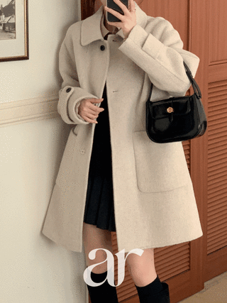 [1000장 돌파✨] [울함유] (핸드메이드/활용도높은기장/빅포켓♥) 밀리언 소매 비조 싱글 울 핸드메이드 미디 롱 코트