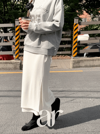 (보온력미쳤다?/안감신세계) 따뜻 슬릿H라인 밴딩 롱스커트