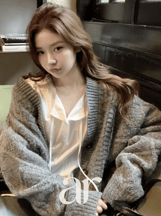 [울함유] (MADE/도톰폭닥?/브랜드봉제공법/차원이다른퀄리티) 로핀 케이블 브이넥 루즈핏 울 가디건