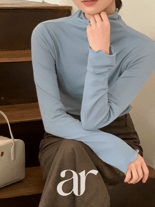 [1000장 돌파✨] (여리핏/목짧아도ok/만능레이어드템) 마르덴 물결 폴라 티셔츠