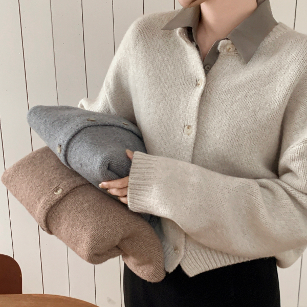 [울함유] (램스울/폭닥폭닥♥) 스노아 램스울 라운드 가디건