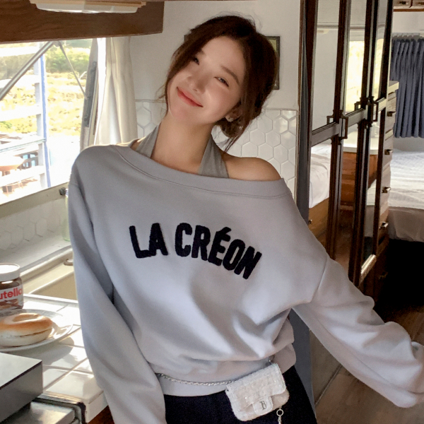 (기모ver.추가/핀터레스트무드/꾸안꾸여리핏♥) 소레노 기모 2타입 부클 레터링 보트넥 긴팔 맨투맨