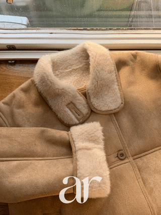 (전체퍼안감/따뜻포근/투웨이넥연출) 웬디스 카라 하이넥 하프 퍼 무스탕