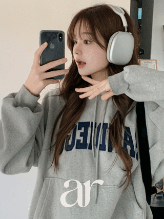 (도톰폭닥/양기모안감♥) 샌디에고 양기모 레터링 자수 후드 티셔츠