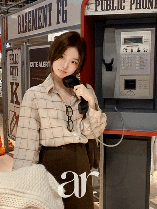 (포근기모셔츠/소프트터치) 위켄 피치기모 루즈핏 컬러 체크 셔츠